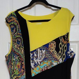 Joseph Ribkoff sleeveless multi-coloured sleeveless sheath dress